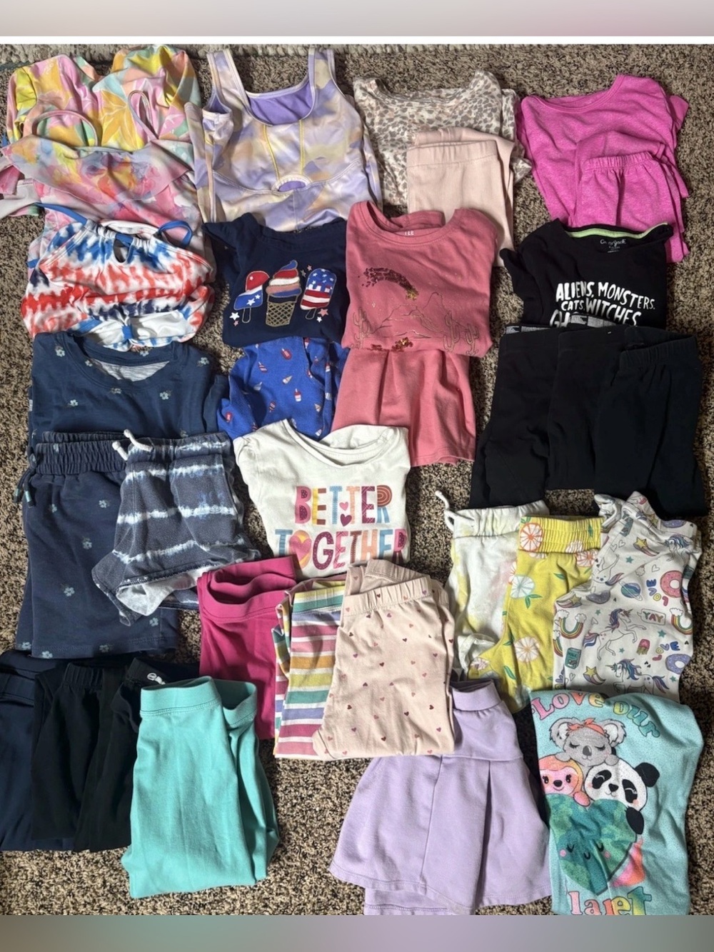 Lot Of Girls Clothes 6/6X Cat & Jack, Wonder Nation, Swim Suits, Outfits 32 PC